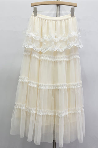 Layered Skirt with Lace Detail