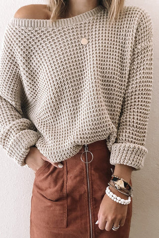 Off-Shoulder Knit Sweater