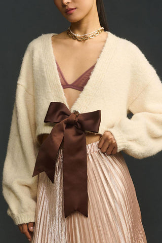 Elegant Bow-Front Cardigan