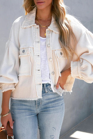 Waffle Patchwork Denim Jacket