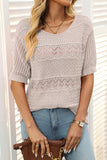 Elegant Knit Short-Sleeve Top