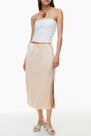 Wrap-Tie Midi Skirt