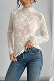 Floral Mesh Long-Sleeve Top