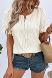 Textured Puff Sleeve Blouse