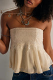 Strapless Lace Detail Tank Top