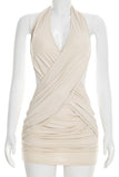 Draped Halter Casual Dress