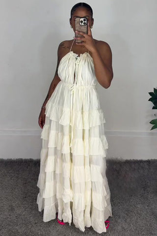 Halter Tiered Maxi Dress