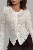 Button-Front Lace Blouse