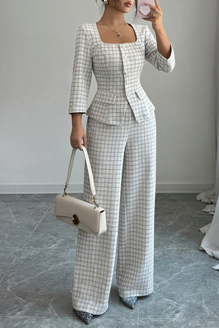 Elegant Square Neck Pants Set