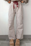 Striped Drawstring Casual Pants