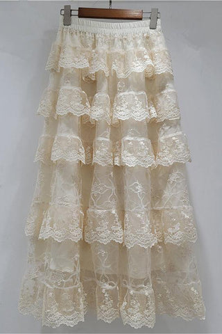 Layered Lace Maxi Skirt