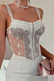 Lace Overlay Corset Tank Top