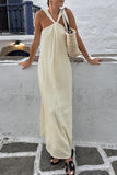 Sleeveless Twist-Neck Maxi Dress
