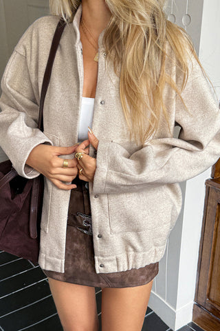 Classic Bomber Jacket with Button Closure