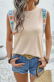 Sleeveless Crochet Strap Tank