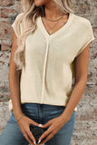 Sleeveless V-Neck Knit Sweater Vest