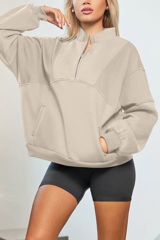 Zip-Up Oversized Sweatshirt