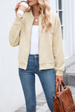 Textured Zip-Up Bomber Jacket