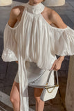 Off-Shoulder Pleated Blouse