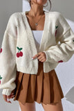 Cherry Motif Cropped Cardigan