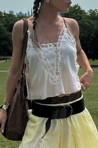 Lace-Trimmed V-Neck Camisole