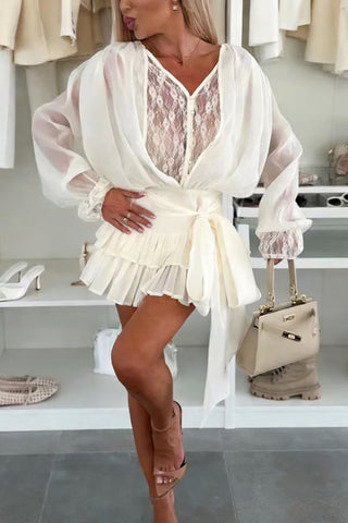 Elegant Lace Skirt Set