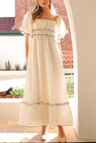 Ruffle Trim Maxi Dress