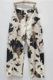 Wide-Leg Patterned Denim Jeans