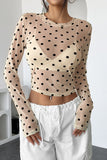 Sheer Polka Dot Long Sleeve Top