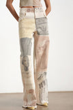 Artistic Print Straight-Leg Jeans