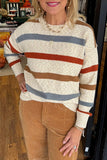 Stripe Exposed Seam Sweater