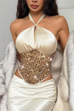Halter Leopard Print Cami Top
