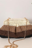 Stylish Chain-Strap Woven Handbag