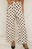 Polka Dot Wide-Leg Casual Pants