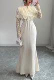 Elegant Lace Sleeve Maxi Dress
