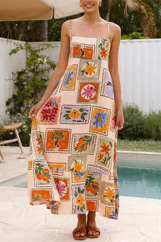 Stamp Printed Casual Dress