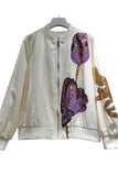 Floral Embellished Zip-Up Jacket