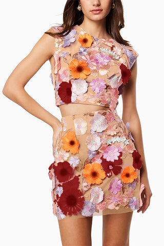 Floral Embroidered Casual Set