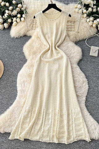 Elegant Embellished Knit Maxi Dress