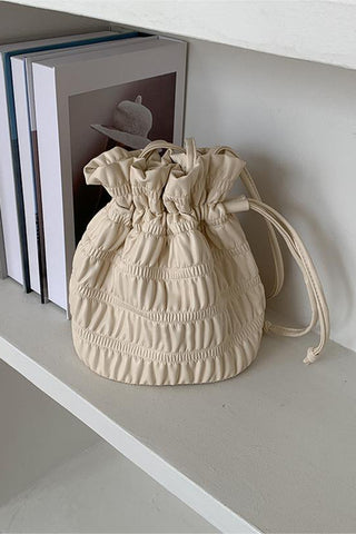 Gathered Tote Bag with Long Handles