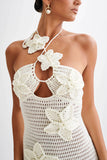 Floral Halter Crochet Sundress
