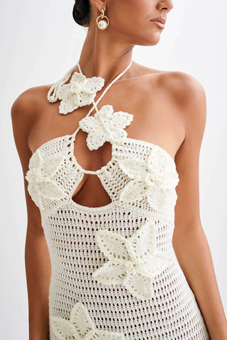 Floral Halter Crochet Sundress