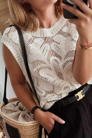 Sleeveless Crochet Tank Top