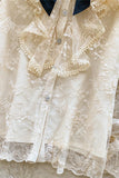 Elegant Ruffled Blouse with Bow Accent