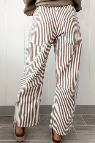 Striped Drawstring Casual Pants