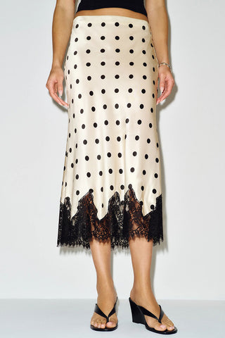 Elegant Polka Dot Midi Skirt