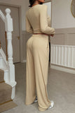Button-Front Lounge Pants Set