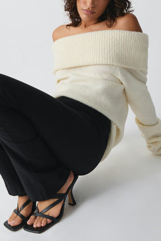 Off-Shoulder Knit Sweater