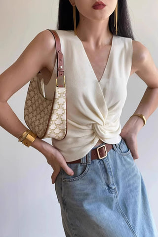 Twist Front Sleeveless Tank Top