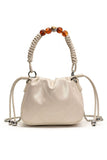 Elegant Beaded Handle Small Bag